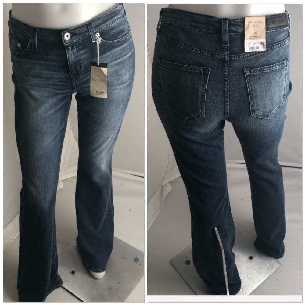 Big Star Bella high rise flare leg blue denim jeans